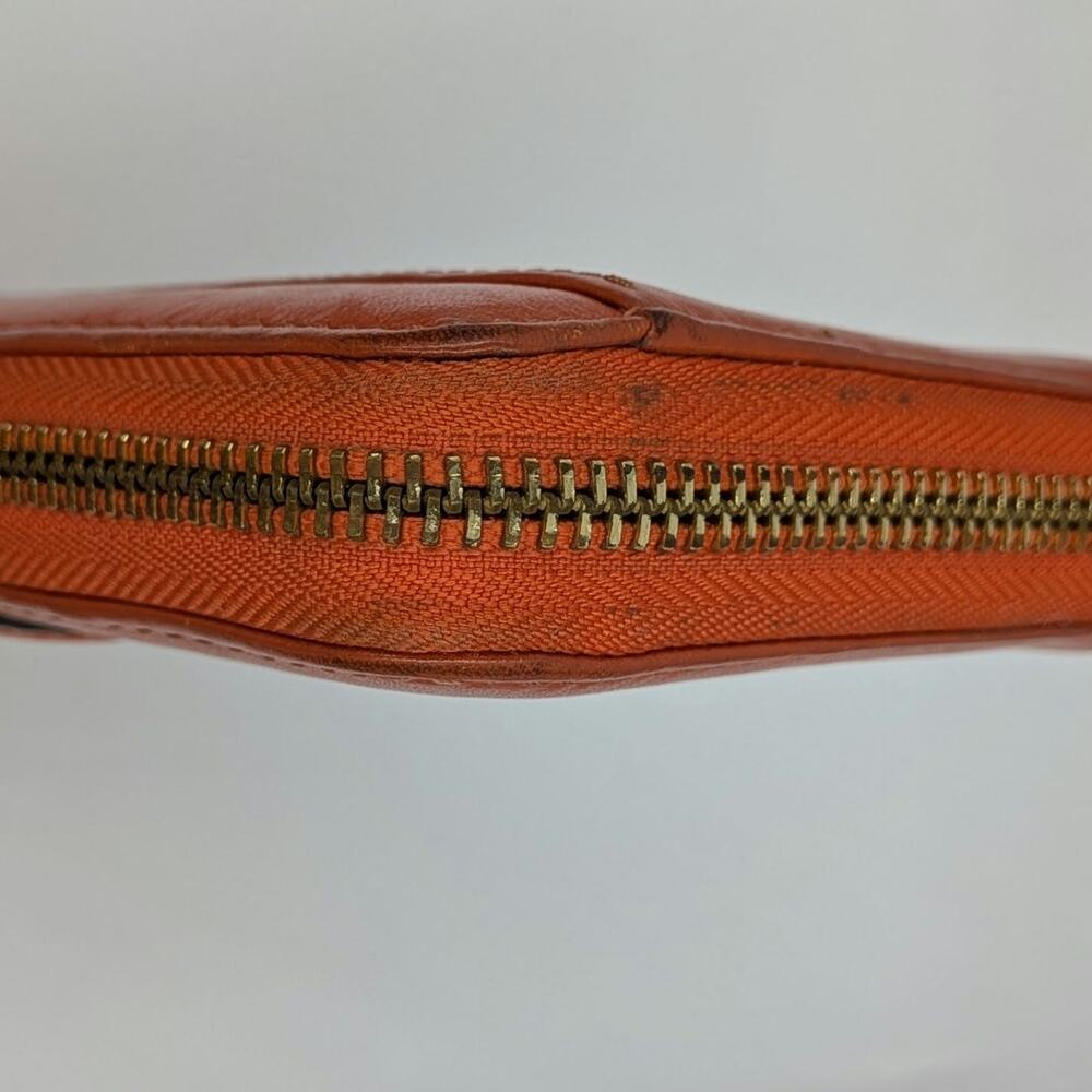 Coach Ashley Vintage Wallet Coral Orange Leather Zip Around Organizer Y2K - Picture 10 of 16